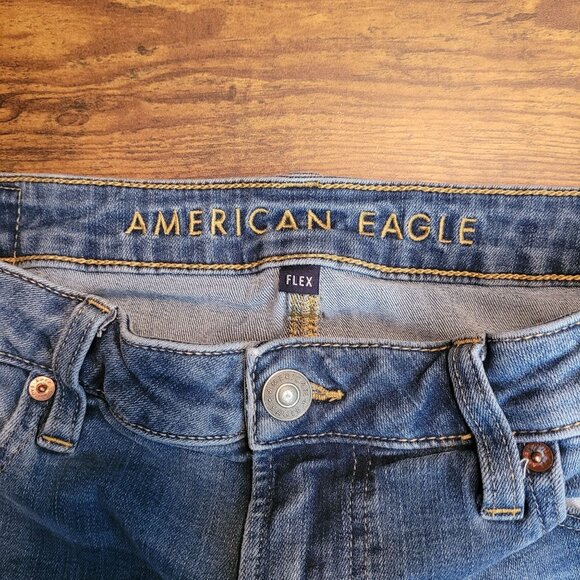 American Eagle Jeans Size 33x34 Measures 33x32 Flex Original Boot Medium Light - Picture 4 of 11